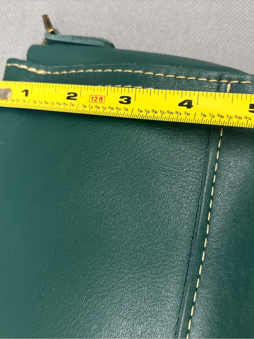 Portland leather Metro, mini Crossbody sea glass, green leather magnetic closure - Picture 3 of 12